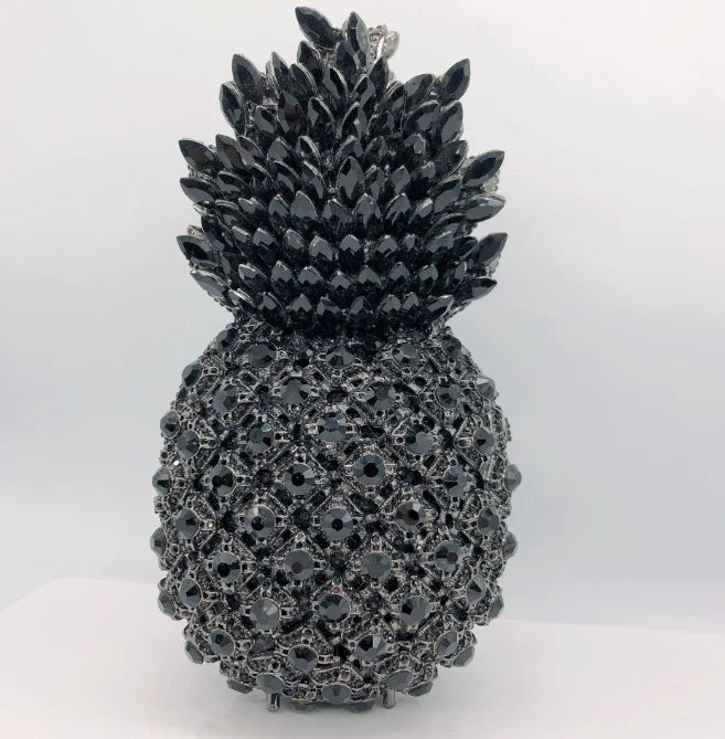 Diamond Pineapple Evening Clutch Bag Party Wedding Women 2024 Luxury Designer Rhinestone Metallic Purses Fruit Crystal Handbag