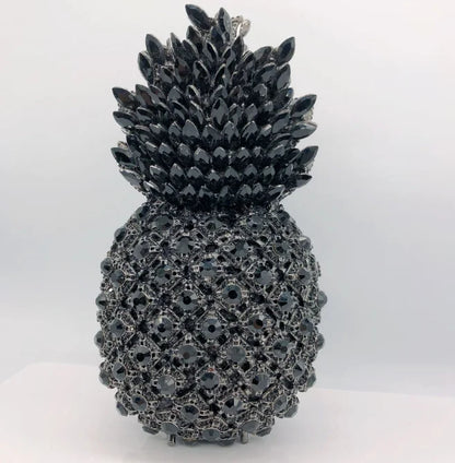 Diamond Pineapple Evening Clutch Bag Party Wedding Women 2024 Luxury Designer Rhinestone Metallic Purses Fruit Crystal Handbag