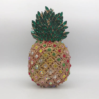 Diamond Pineapple Evening Clutch Bag Party Wedding Women 2024 Luxury Designer Rhinestone Metallic Purses Fruit Crystal Handbag