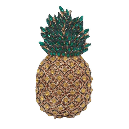Diamond Pineapple Evening Clutch Bag Party Wedding Women 2024 Luxury Designer Rhinestone Metallic Purses Fruit Crystal Handbag