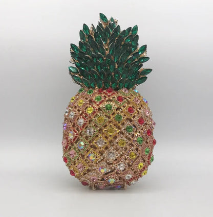 Diamond Pineapple Evening Clutch Bag Party Wedding Women 2024 Luxury Designer Rhinestone Metallic Purses Fruit Crystal Handbag
