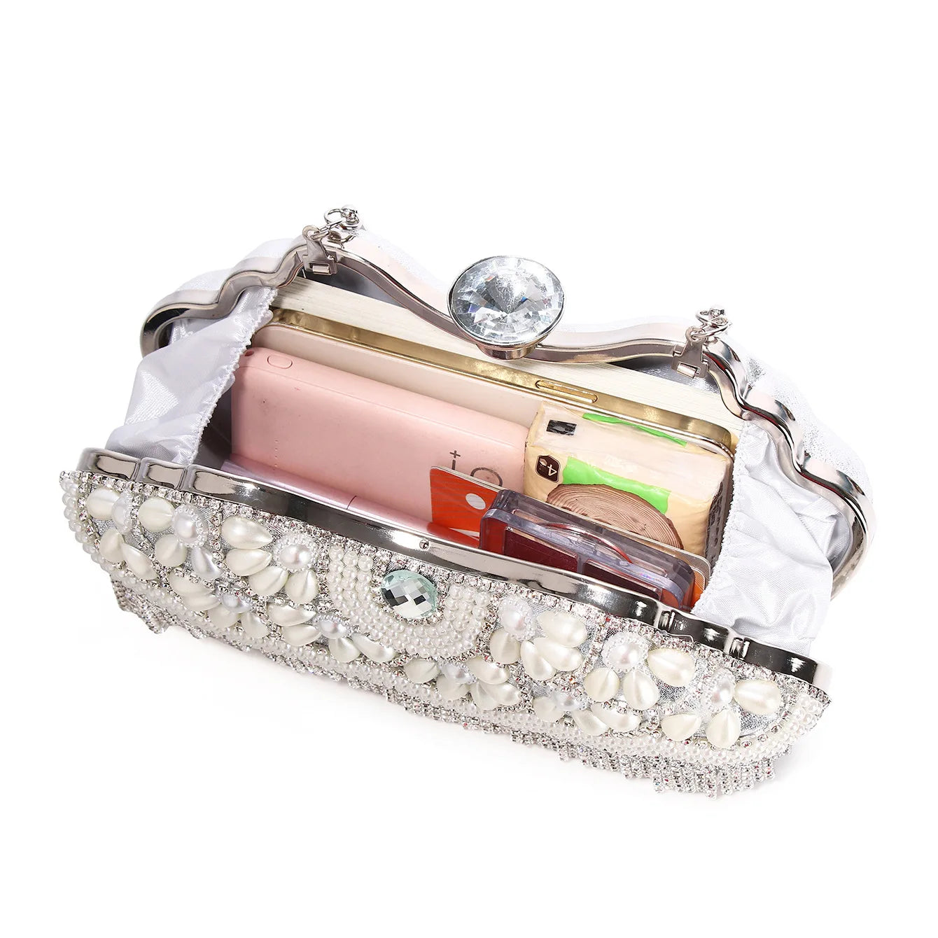 Diamond Tassel Women Totes Metal Crystal Clutches Wedding Party Bag Bridal Shoulder Bag Rhinestones Handbag Shiny Purses Bags