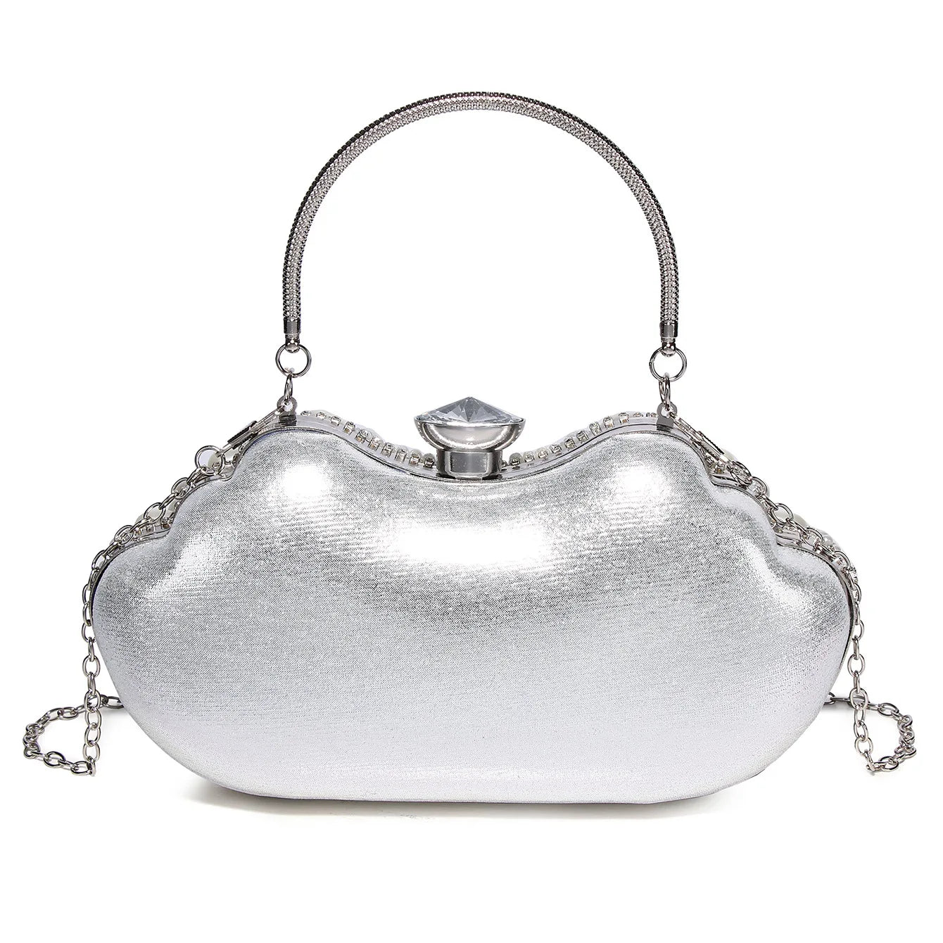 Diamond Tassel Women Totes Metal Crystal Clutches Wedding Party Bag Bridal Shoulder Bag Rhinestones Handbag Shiny Purses Bags