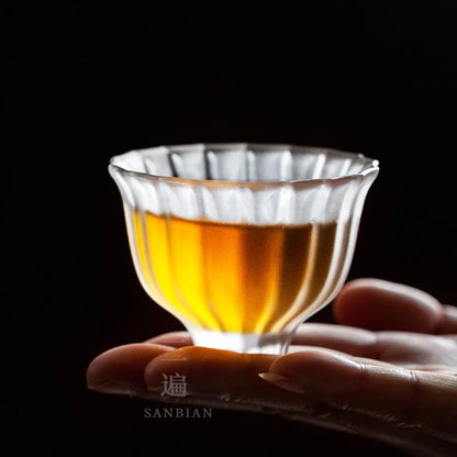 Diamond Tea Cup Glass Master Cup Japanese Style Kung Fu Tea Set Personal Tea Cup Set Thickened Glass Single Cup