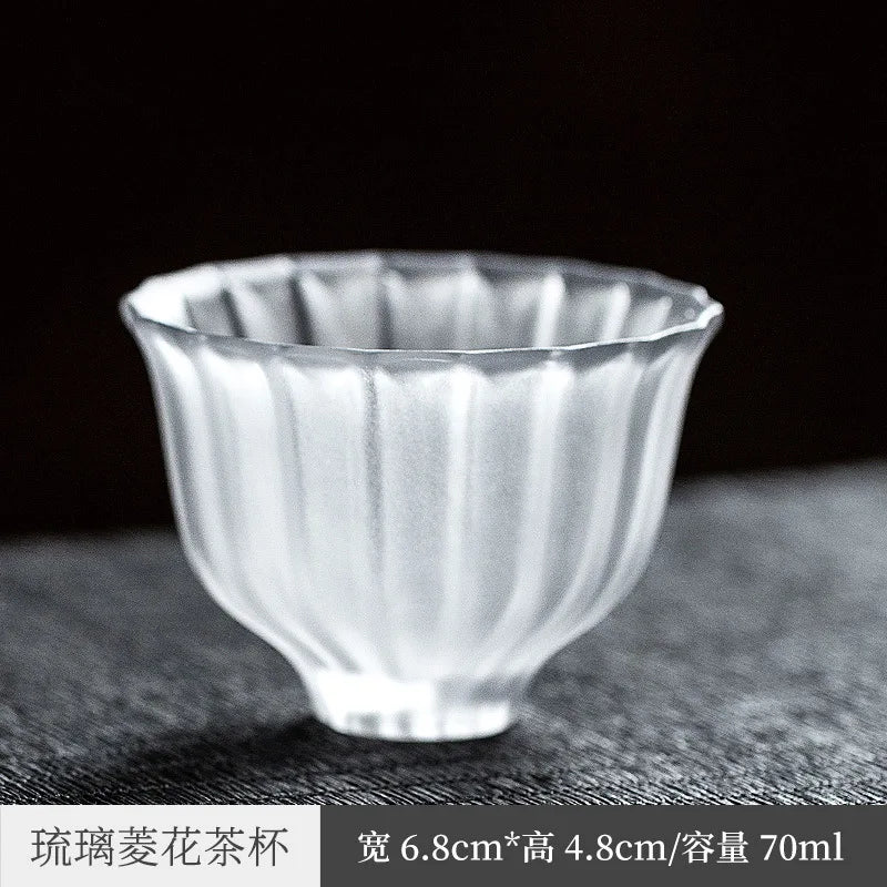 Diamond Tea Cup Glass Master Cup Japanese Style Kung Fu Tea Set Personal Tea Cup Set Thickened Glass Single Cup