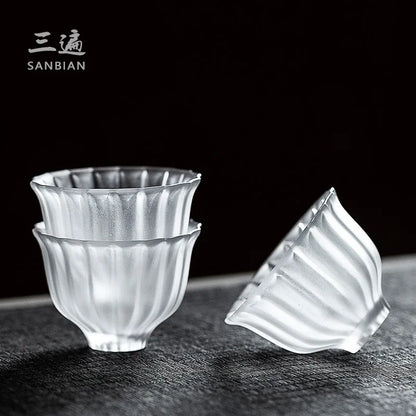 Diamond Tea Cup Glass Master Cup Japanese Style Kung Fu Tea Set Personal Tea Cup Set Thickened Glass Single Cup