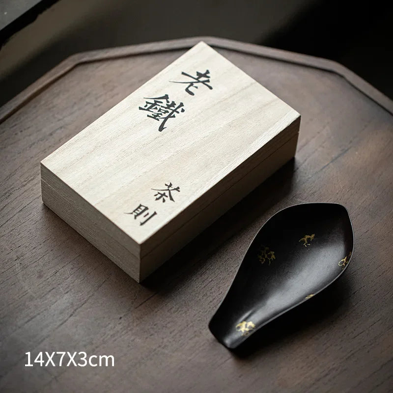 Dianjin Old Iron Tea Spoon Tea Spoon Tea Holder Get Caddy Spoon Kung Fu Tea Utensils Tea Ceremony Six Items Shovel Spoon