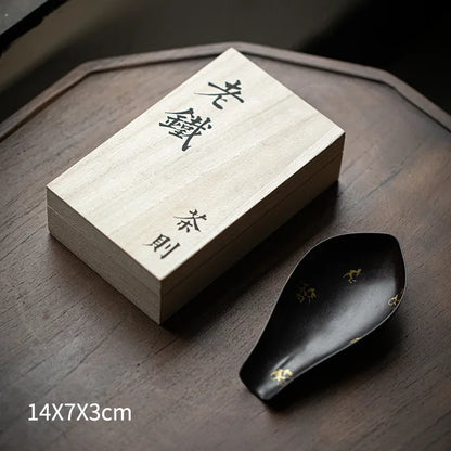Dianjin Old Iron Tea Spoon Tea Spoon Tea Holder Get Caddy Spoon Kung Fu Tea Utensils Tea Ceremony Six Items Shovel Spoon