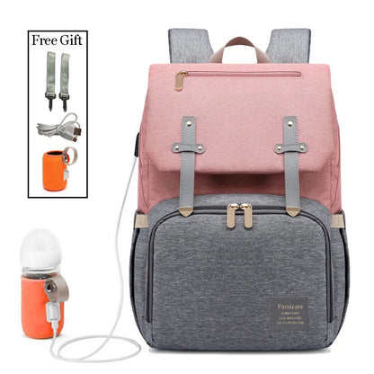 Diaper Backpack Baby Stroller Bag Mummy Daddy Waterproof Oxford Handbag Nursing Nappy Kits Maternity Packs USB Warmer Holder New