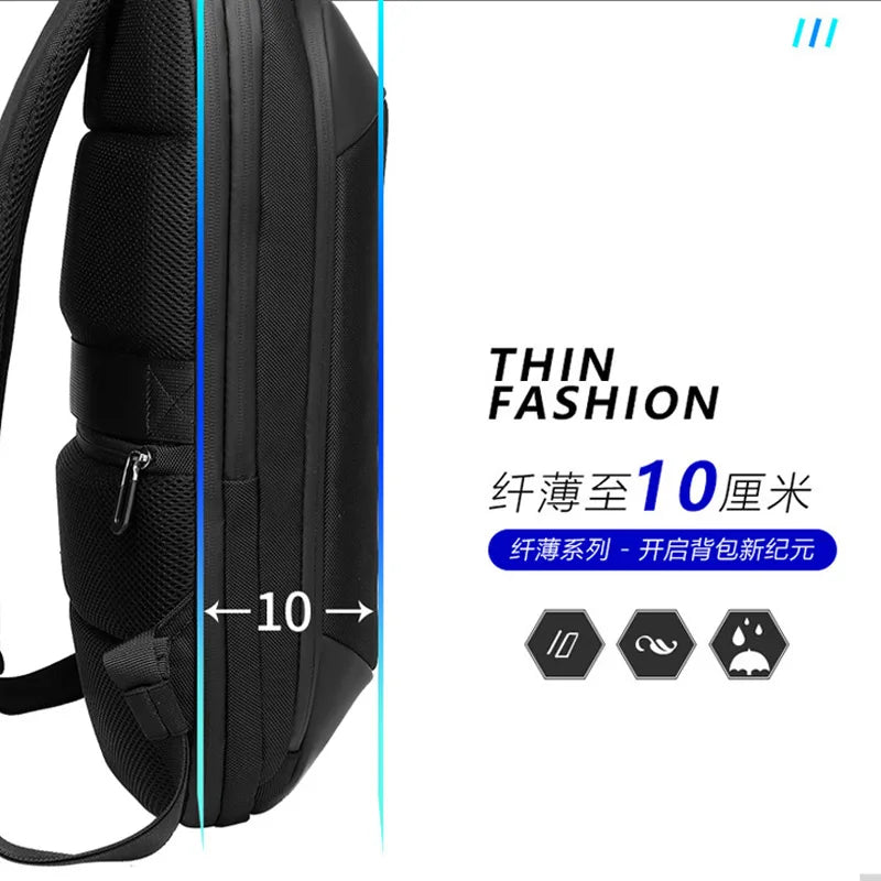 Diaper Bag Backpack Thin Laptop Bag Unisex 14-inch Simple Business Backpack Lightweight Casual Expandable School Students Bag