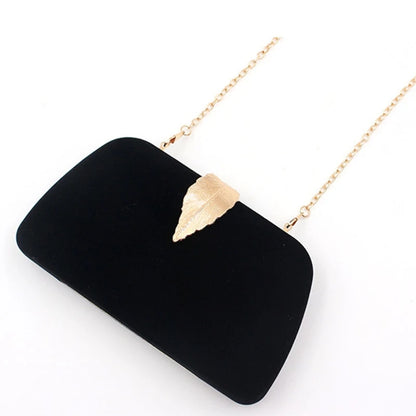 Dinner Evening Handbag Chain Shoulder Bag Leaf Buckle Banquet Purse Bag Wedding Prom Crossbody Bag