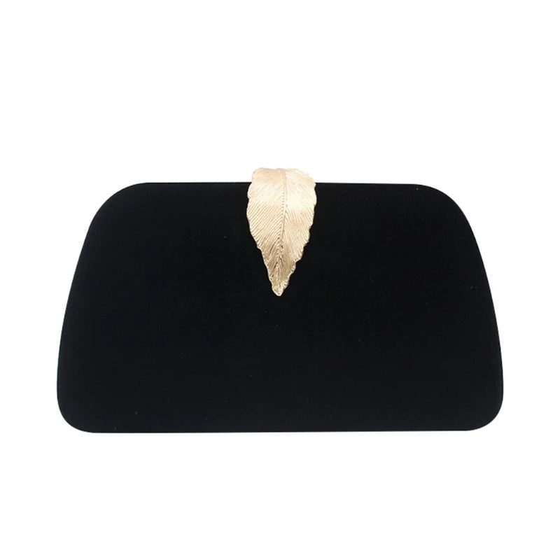 Dinner Evening Handbag Chain Shoulder Bag Leaf Buckle Banquet Purse Bag Wedding Prom Crossbody Bag