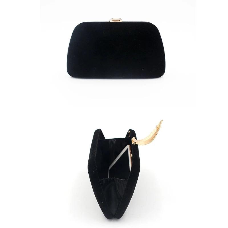 Dinner Evening Handbag Chain Shoulder Bag Leaf Buckle Banquet Purse Bag Wedding Prom Crossbody Bag
