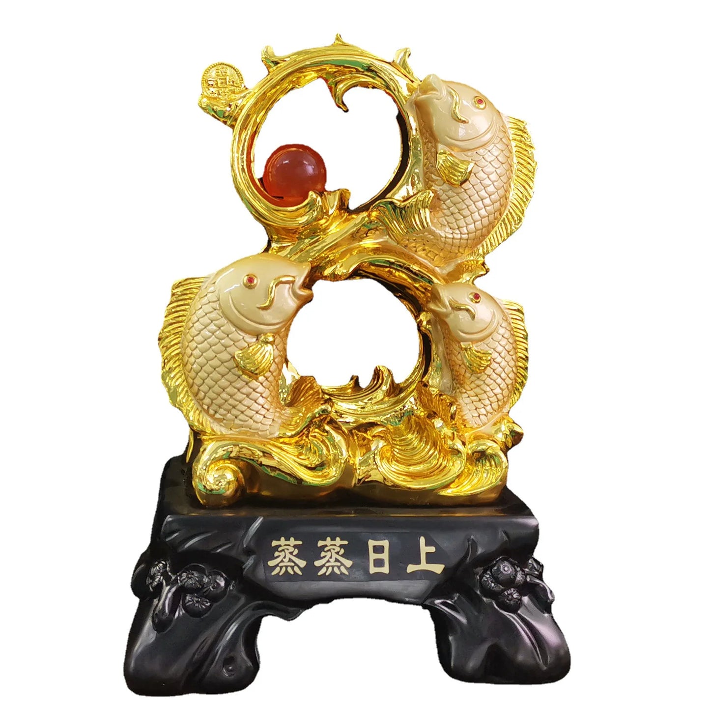 Divance Resin Sand Gold Is Booming, Attracting Wealth Golden Arowana Ornaments, Handicrafts, Office Decoration and Opening Gifts