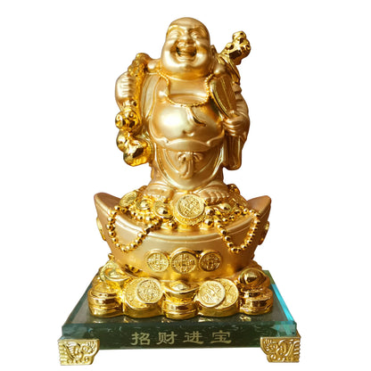 Divance resin crafts Golden Crystal fortune Maitreya small ornaments opening ceremony company customized wholesale