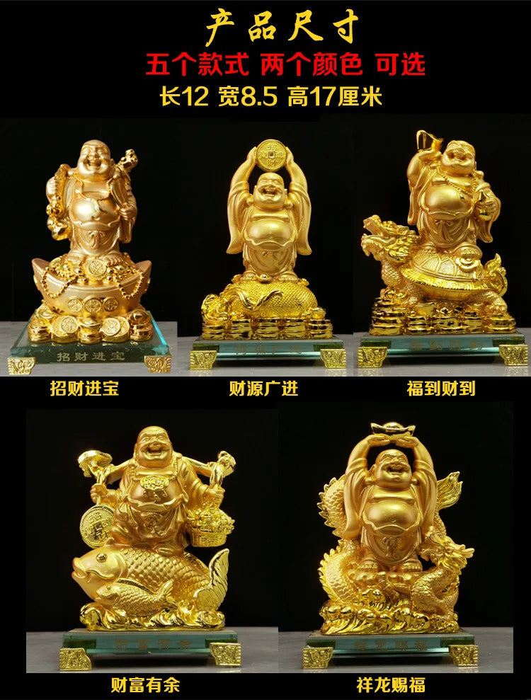 Divance resin crafts Golden Crystal fortune Maitreya small ornaments opening ceremony company customized wholesale