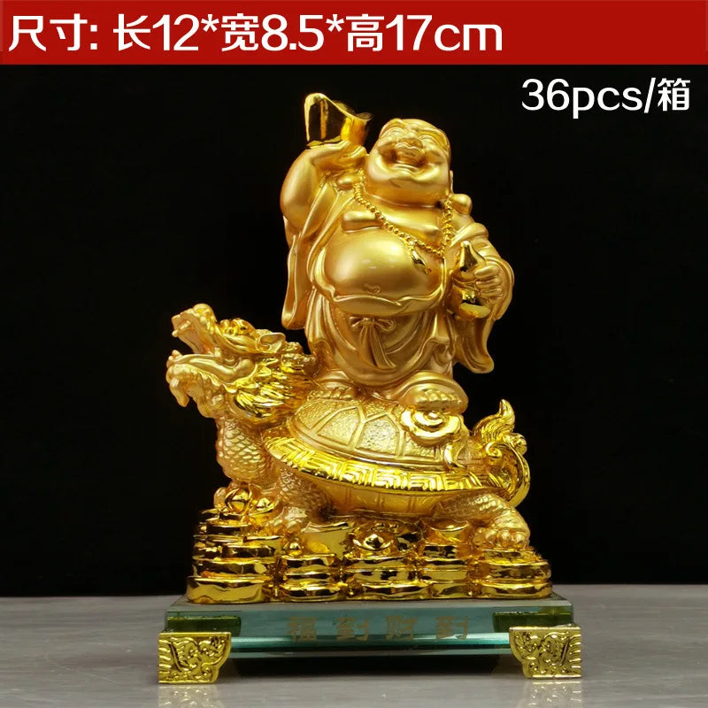 Divance resin crafts Golden Crystal fortune Maitreya small ornaments opening ceremony company customized wholesale