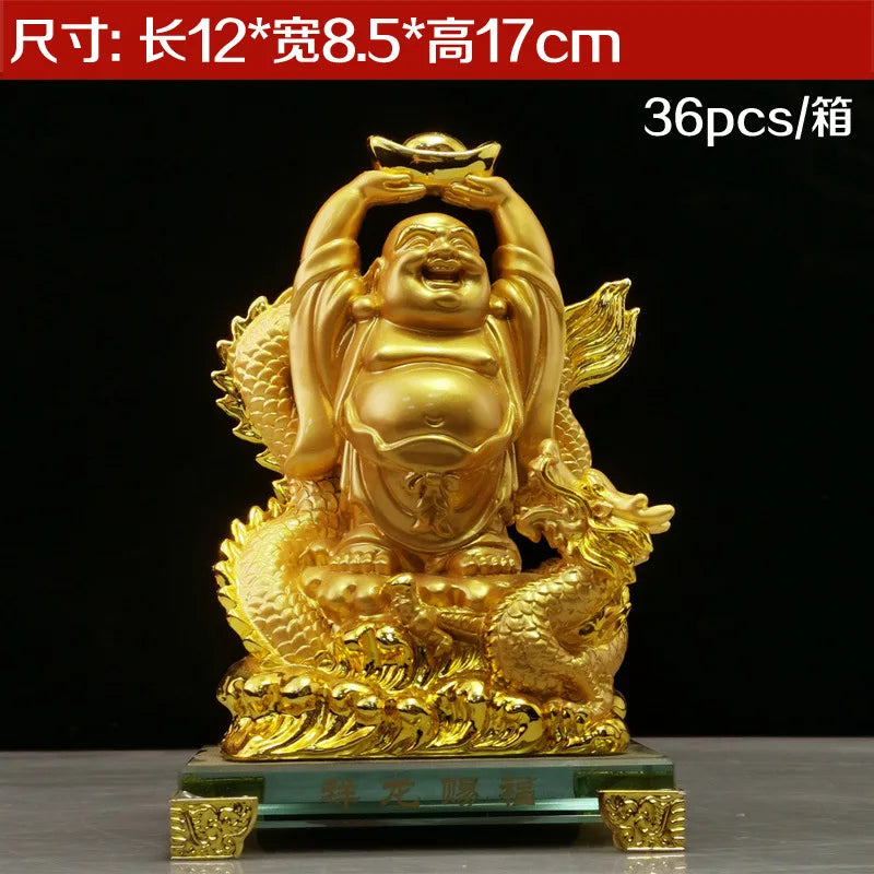 Divance resin crafts Golden Crystal fortune Maitreya small ornaments opening ceremony company customized wholesale
