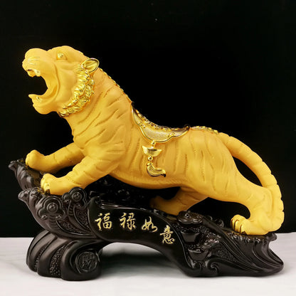 Divance resin fortune tiger ornaments town house year of the Tiger mascot move home desktop decoration opening gift