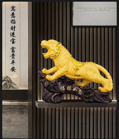 Divance resin fortune tiger ornaments town house year of the Tiger mascot move home desktop decoration opening gift