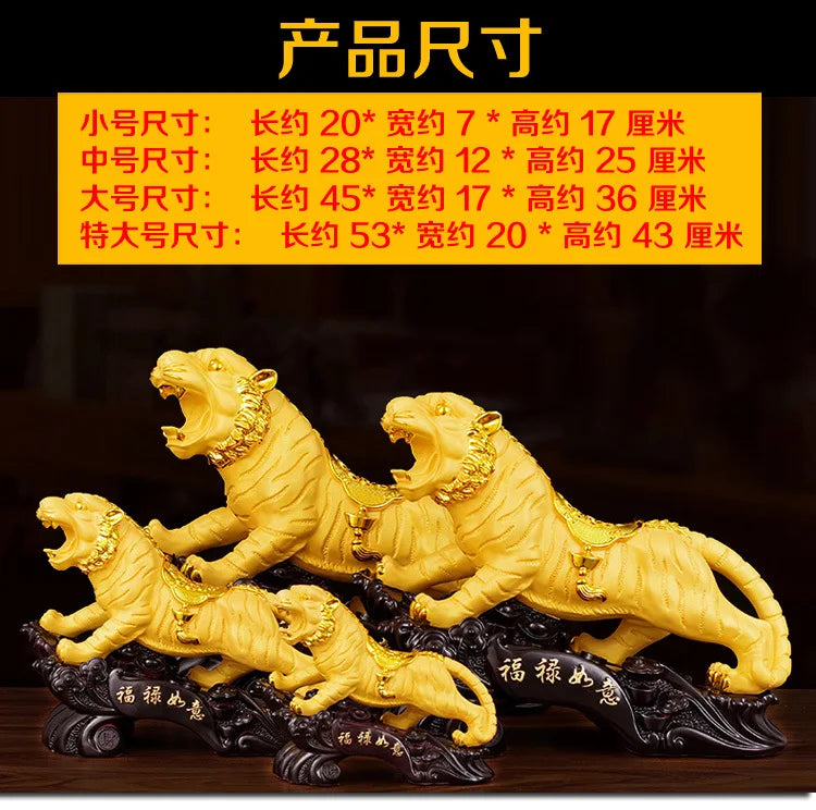 Divance resin fortune tiger ornaments town house year of the Tiger mascot move home desktop decoration opening gift