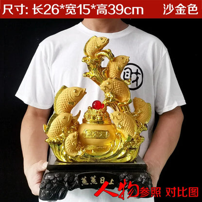 Divance sharkin thriving fish fortune gold arowana ornaments home living room decoration shop opening gifts