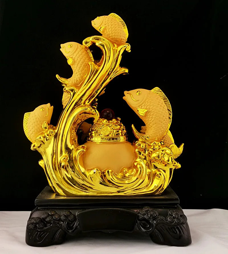 Divance sharkin thriving fish fortune gold arowana ornaments home living room decoration shop opening gifts