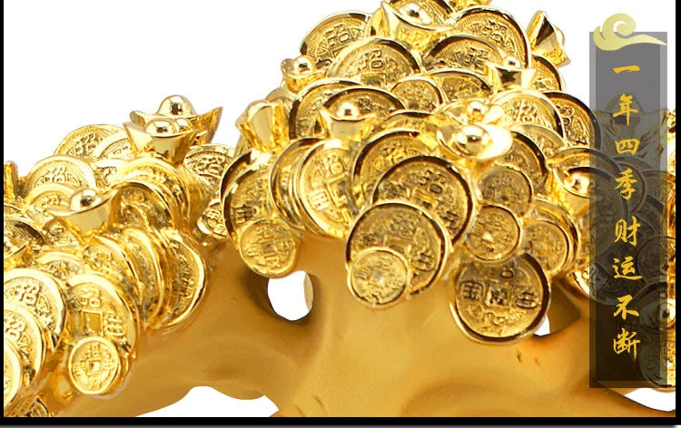 Divance كريستال الذهب الصغيرة النقدية بقرة شجرة ثروة شجرة ثروة الحلي الصينية متجر المنزل افتتاح هدية بالجملة