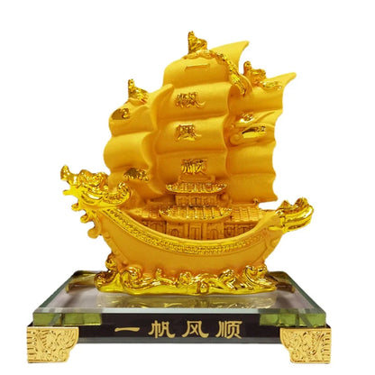 Diwansi Resin Cashmere Gold Smooth Ornaments Crystal Sailing Crafts Desk Room Home Decorations.