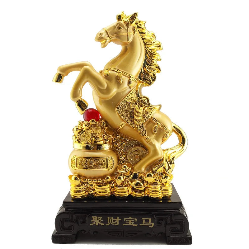 Diwansi plating gold placer Jucaibao horse ornaments home living room lucky gift decoration shop office furnishings.