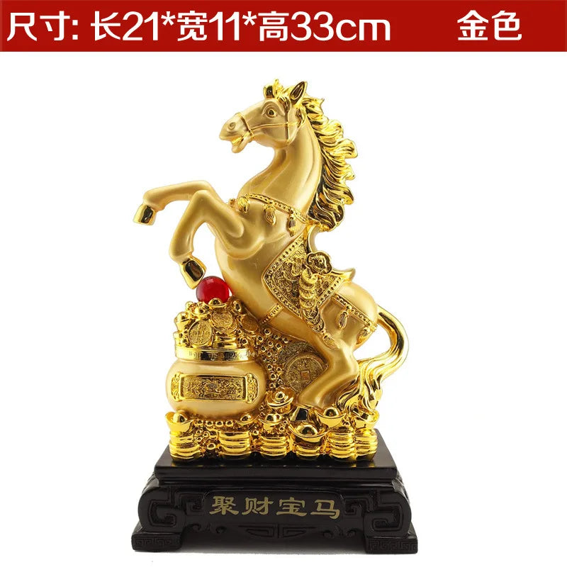 Diwansi plating gold placer Jucaibao horse ornaments home living room lucky gift decoration shop office furnishings.
