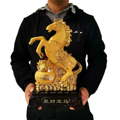 Diwansi plating gold placer Jucaibao horse ornaments home living room lucky gift decoration shop office furnishings.