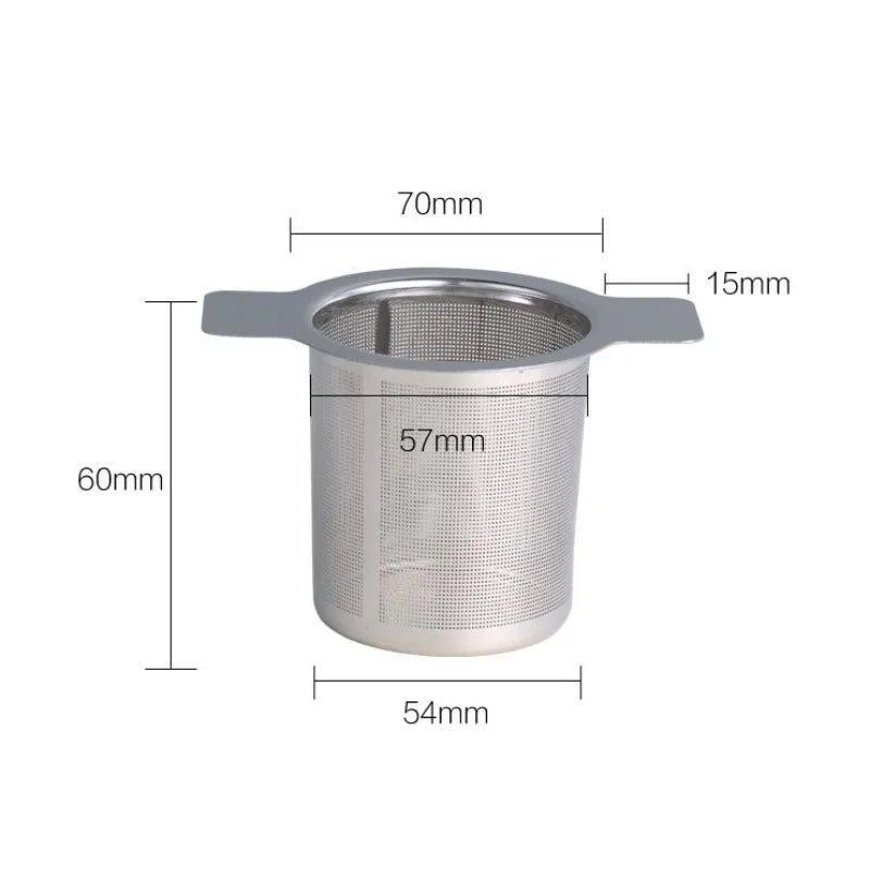Double Handles Tea Infuser With Lid Stainless Steel Fine Mesh Coffee Filter Teapot Cup Hanging Loose Leaf Tea Strainer Filter