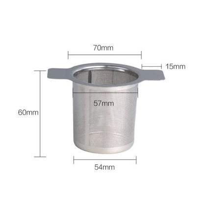 Double Handles Tea Infuser With Lid Stainless Steel Fine Mesh Coffee Filter Teapot Cup Hanging Loose Leaf Tea Strainer Filter