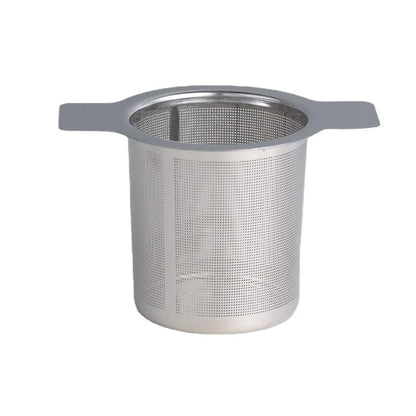 Double Handles Tea Infuser With Lid Stainless Steel Fine Mesh Coffee Filter Teapot Cup Hanging Loose Leaf Tea Strainer Filter