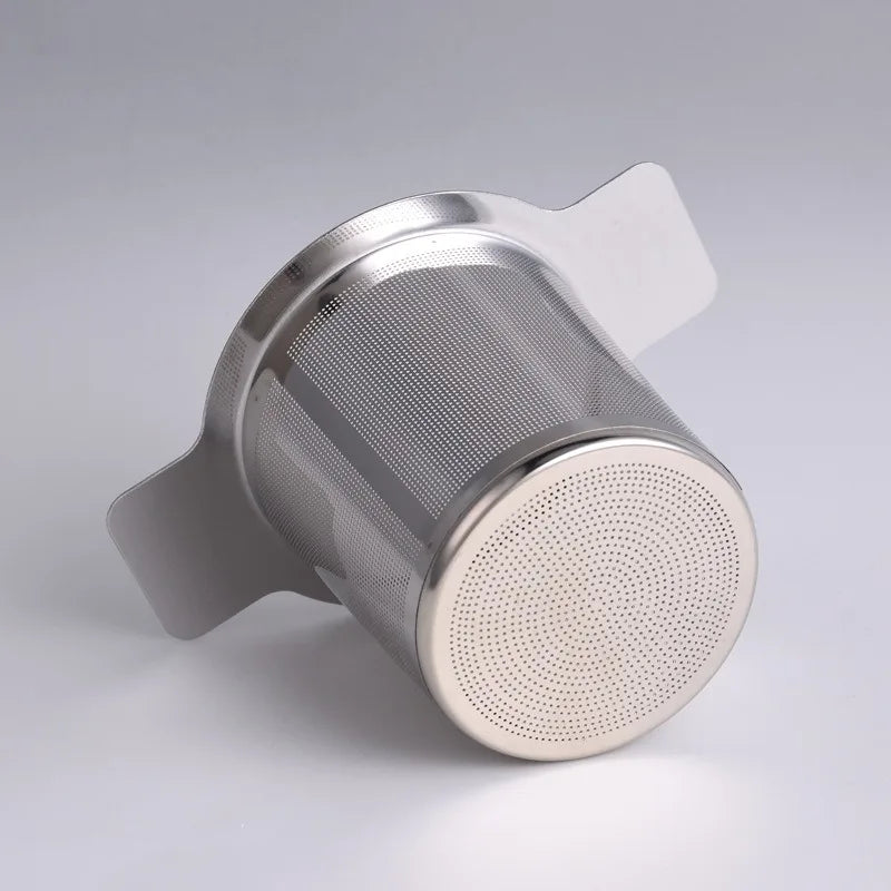 Double Handles Tea Infuser With Lid Stainless Steel Fine Mesh Coffee Filter Teapot Cup Hanging Loose Leaf Tea Strainer Filter