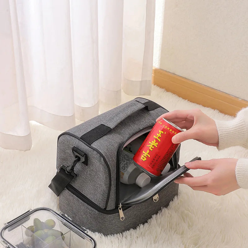Double Insulated Lunch Bag Leakproof Picnic cooler bag for beer Bento Box Meal Pouch Food travel Thermal Cooler Delivery Bag