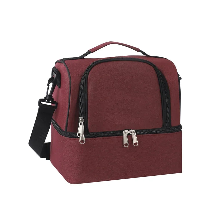 Double Insulated Lunch Bag Leakproof Picnic cooler bag for beer Bento Box Meal Pouch Food travel Thermal Cooler Delivery Bag
