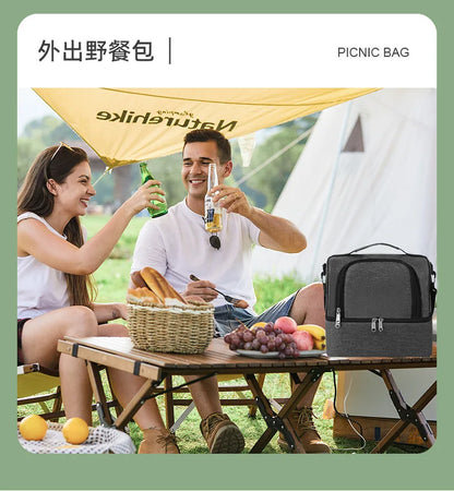 Double Insulated Lunch Bag Leakproof Picnic cooler bag for beer Bento Box Meal Pouch Food travel Thermal Cooler Delivery Bag