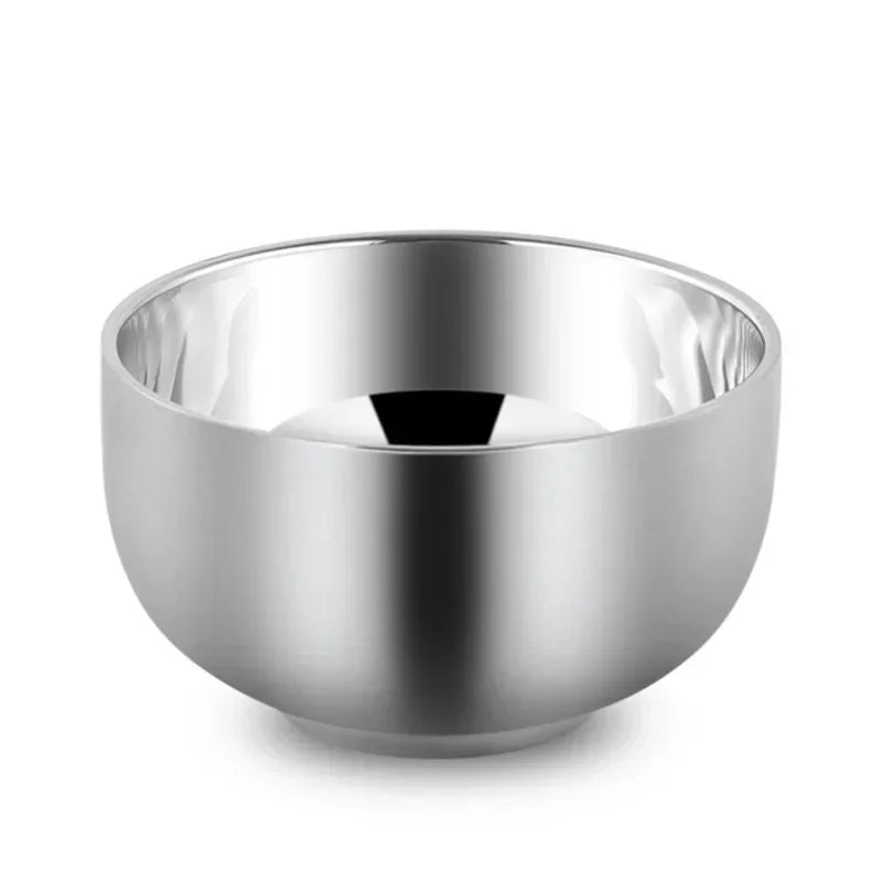 Double Salad Bowls For Children Multifunctional Stainless Steel Rice Bowl Anti-scald Bowl For Tableware