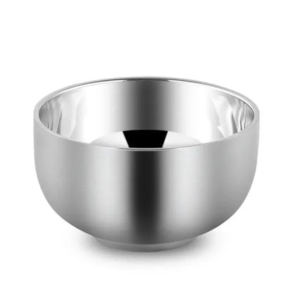 Double Salad Bowls For Children Multifunctional Stainless Steel Rice Bowl Anti-scald Bowl For Tableware
