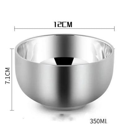 Double Salad Bowls For Children Multifunctional Stainless Steel Rice Bowl Anti-scald Bowl For Tableware