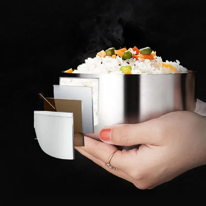 Double Salad Bowls For Children Multifunctional Stainless Steel Rice Bowl Anti-scald Bowl For Tableware