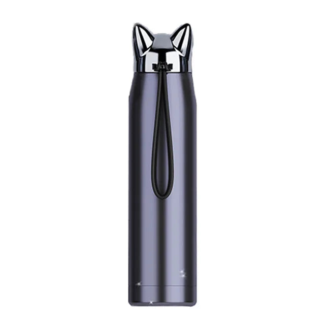Double Wall Thermos Bottle Stainless Steel Vacuum Flasks Cups 320ml Cute Cat Fox Ear Thermal Coffee Tea Milk Travel Mug Auto Cup