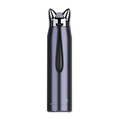 Double Wall Thermos Bottle Stainless Steel Vacuum Flasks Cups 320ml Cute Cat Fox Ear Thermal Coffee Tea Milk Travel Mug Auto Cup