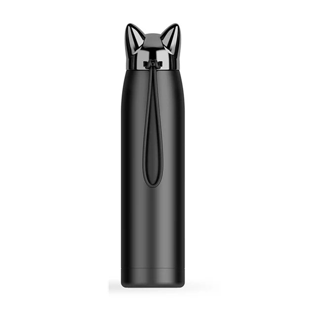 Double Wall Thermos Bottle Stainless Steel Vacuum Flasks Cups 320ml Cute Cat Fox Ear Thermal Coffee Tea Milk Travel Mug Auto Cup