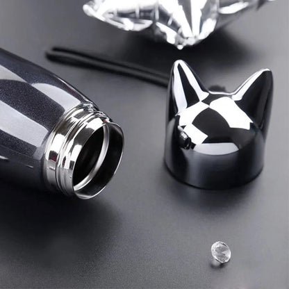 Double Wall Thermos Bottle Stainless Steel Vacuum Flasks Cups 320ml Cute Cat Fox Ear Thermal Coffee Tea Milk Travel Mug Auto Cup