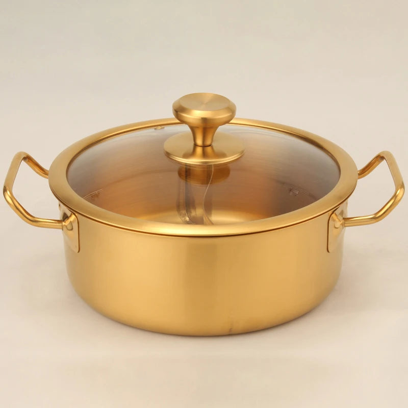 Double flavor pot Commercial gold imitation copper pot Soup pot cooker Stainless steel hot pot hotpot Boiler for gas Hot Pot