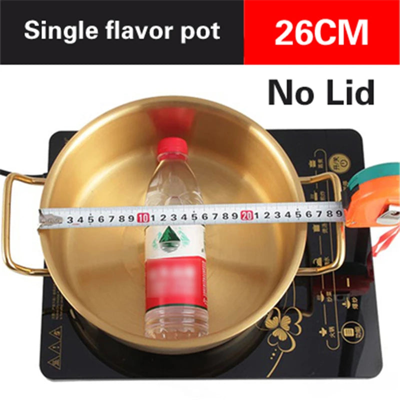 Double flavor pot Commercial gold imitation copper pot Soup pot cooker Stainless steel hot pot hotpot Boiler for gas Hot Pot