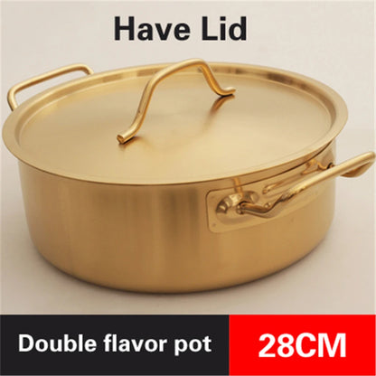 Double flavor pot Commercial gold imitation copper pot Soup pot cooker Stainless steel hot pot hotpot Boiler for gas Hot Pot